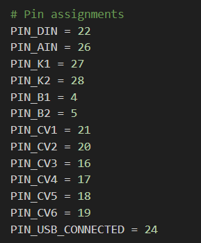 Original Europi Pin Assignments